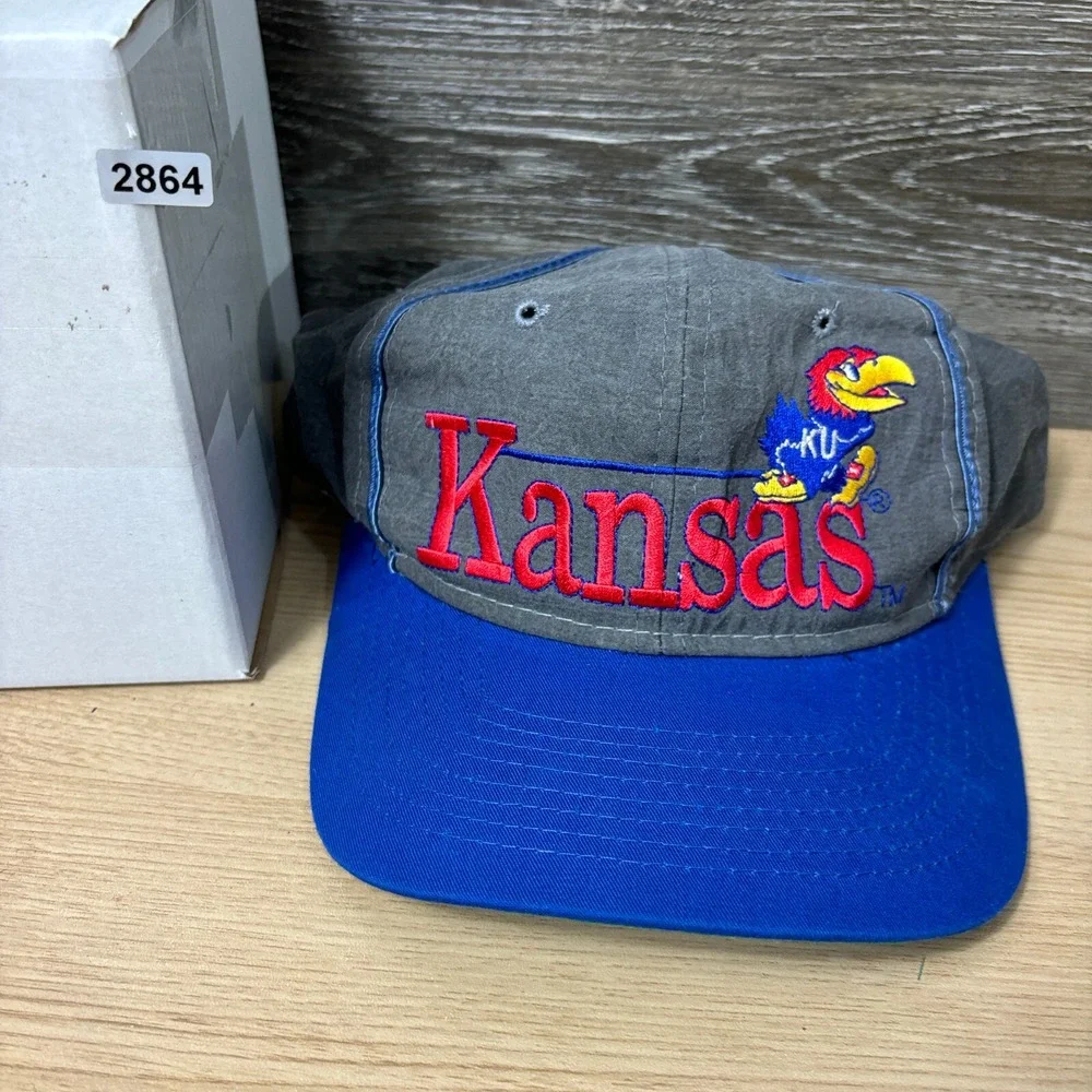 Vintage Kansas‎ Jayhawks Hat Cap Youth Snapback Gray Basketball The Game Boys